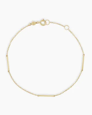 14k Gold Rose Bar Bracelet