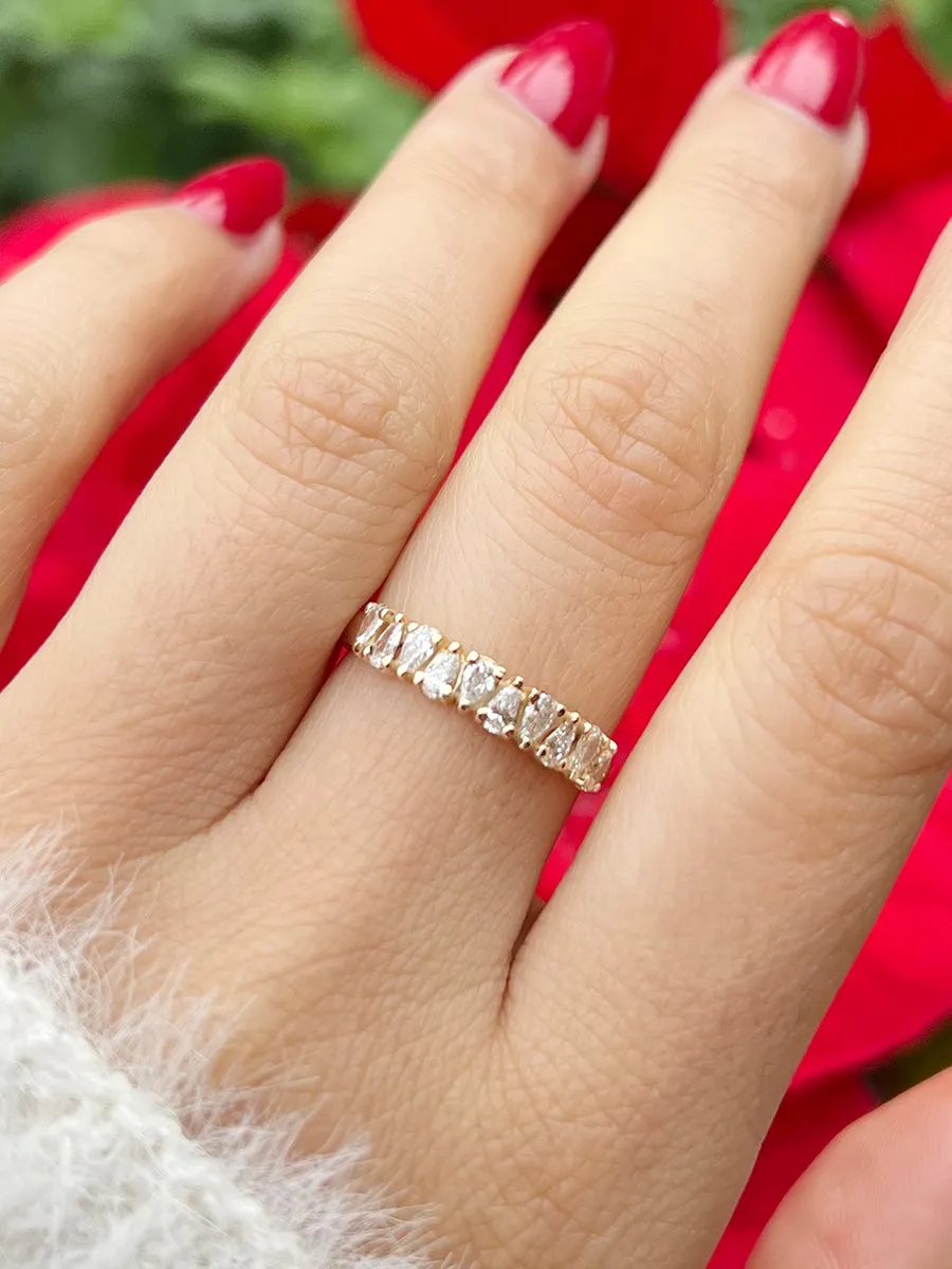 14K Lovers Pear Stacking Band - Diamond