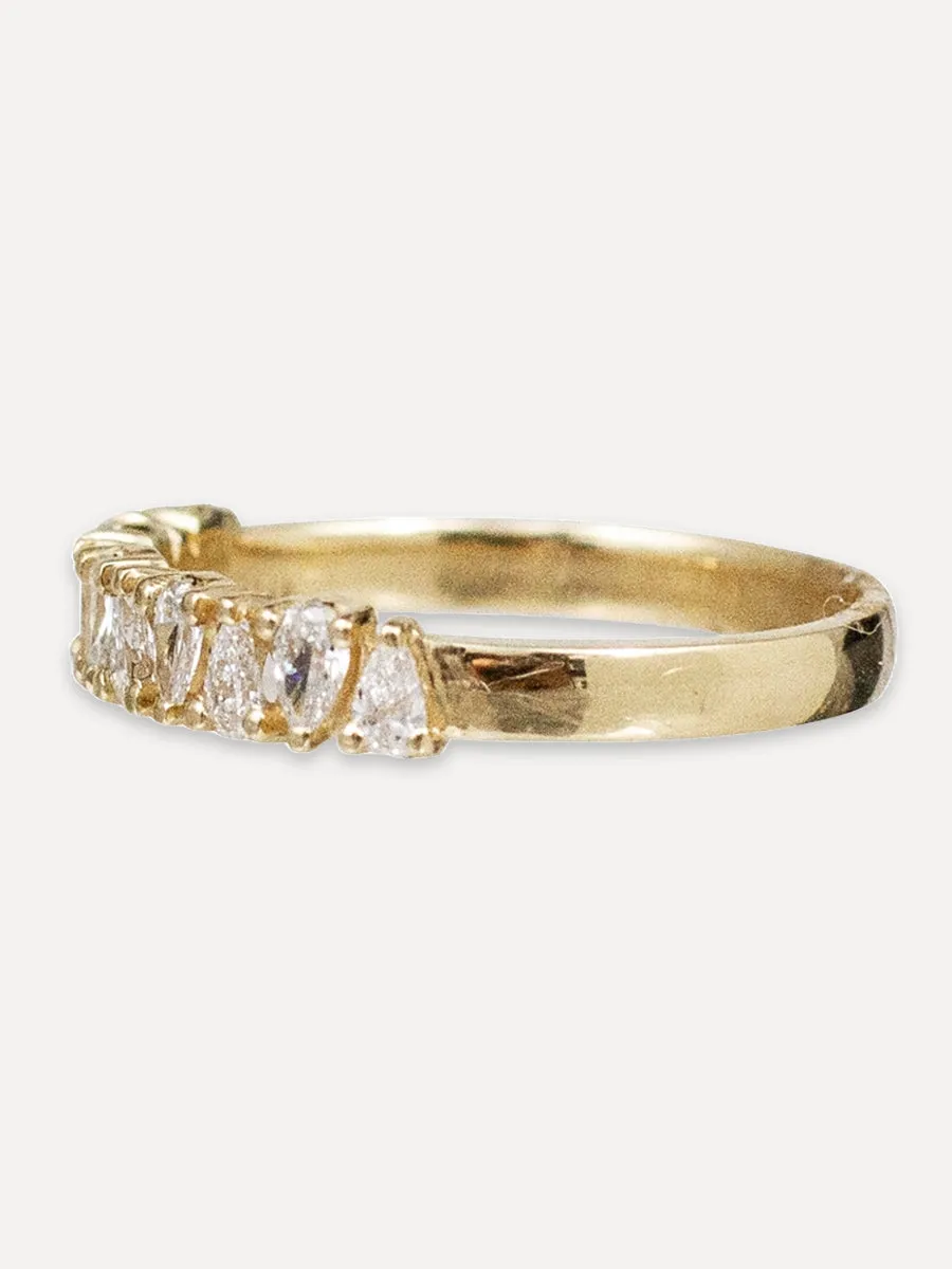14K Lovers Pear Stacking Band - Diamond