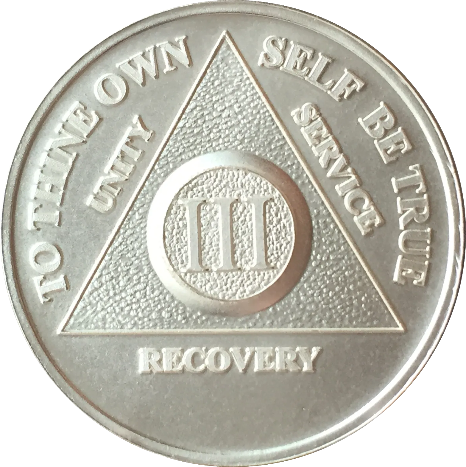 3 Year AA Medallion .999 Fine Silver Sobriety Chip