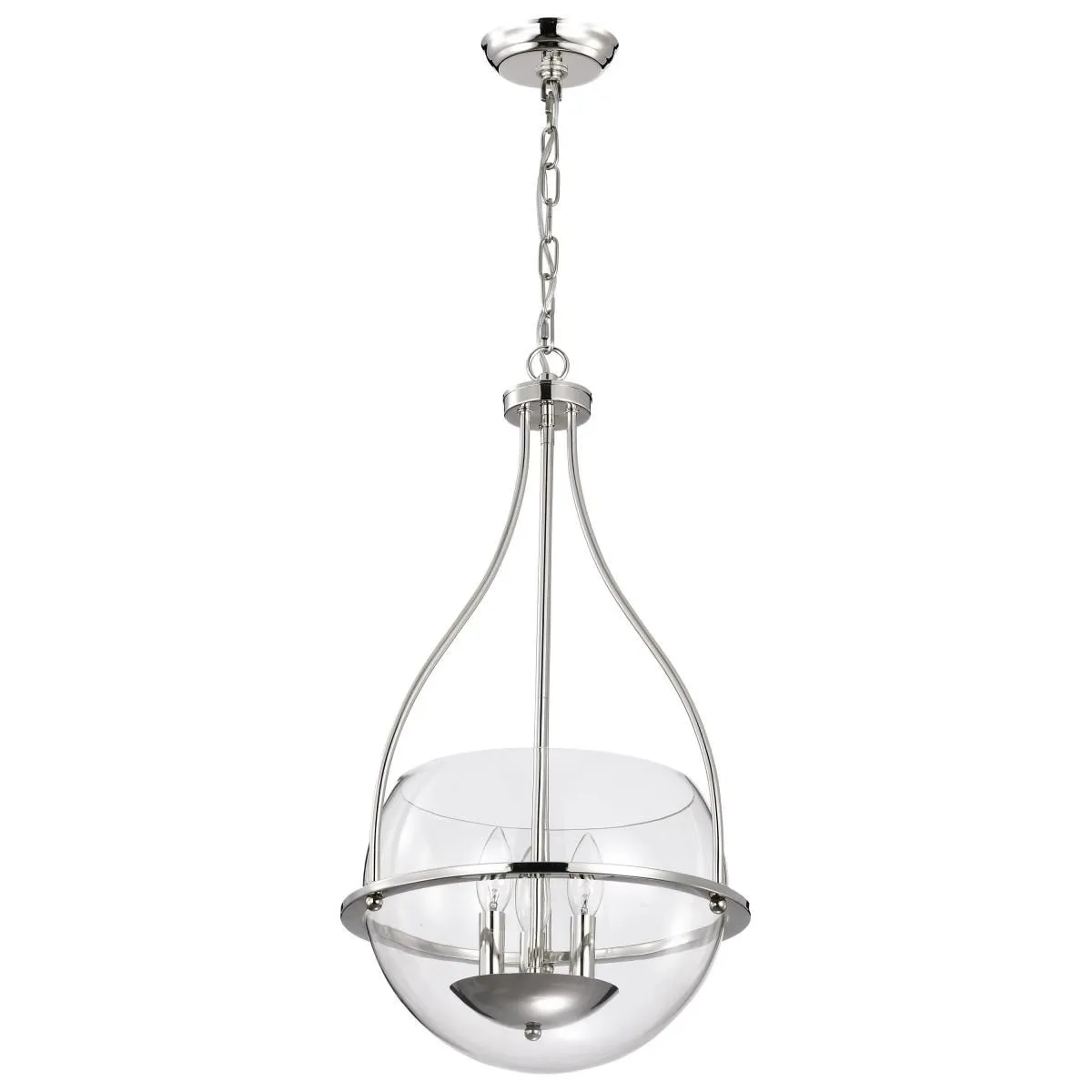 Amado 14 in. 3 lights Pendant Light Polished Nickel Finish