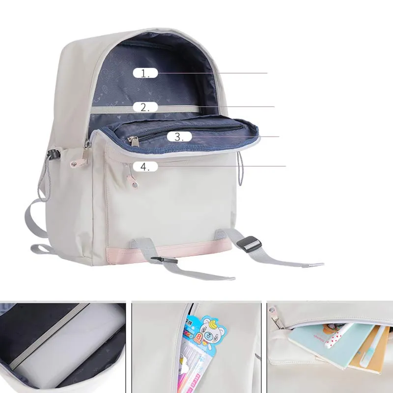 Backpack for Women Girls Waterproof Multi-Pocket 14" Laptop Backpack Bookbag