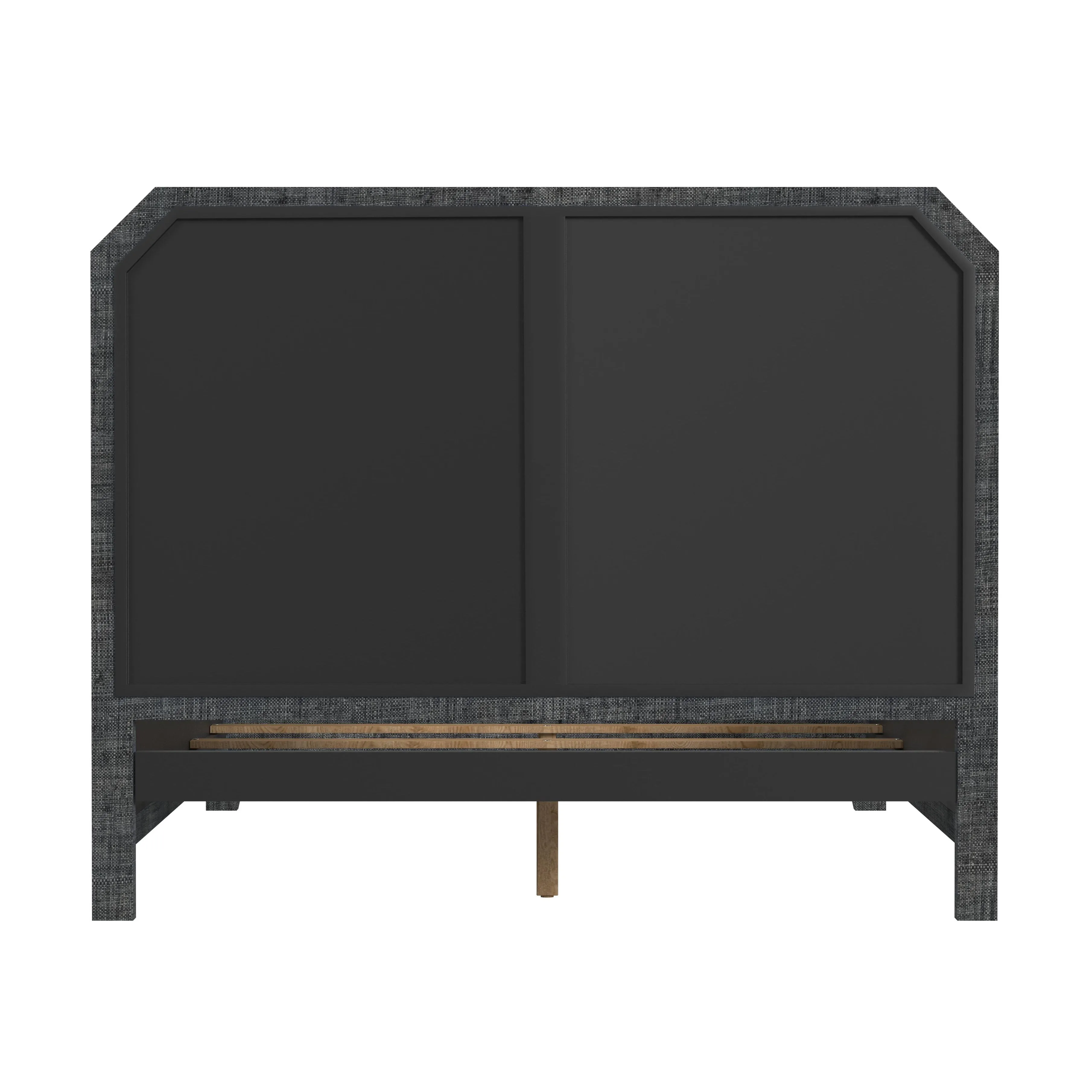 Bar Harbor Queen Raffia Panel Bed in Gray  5706420