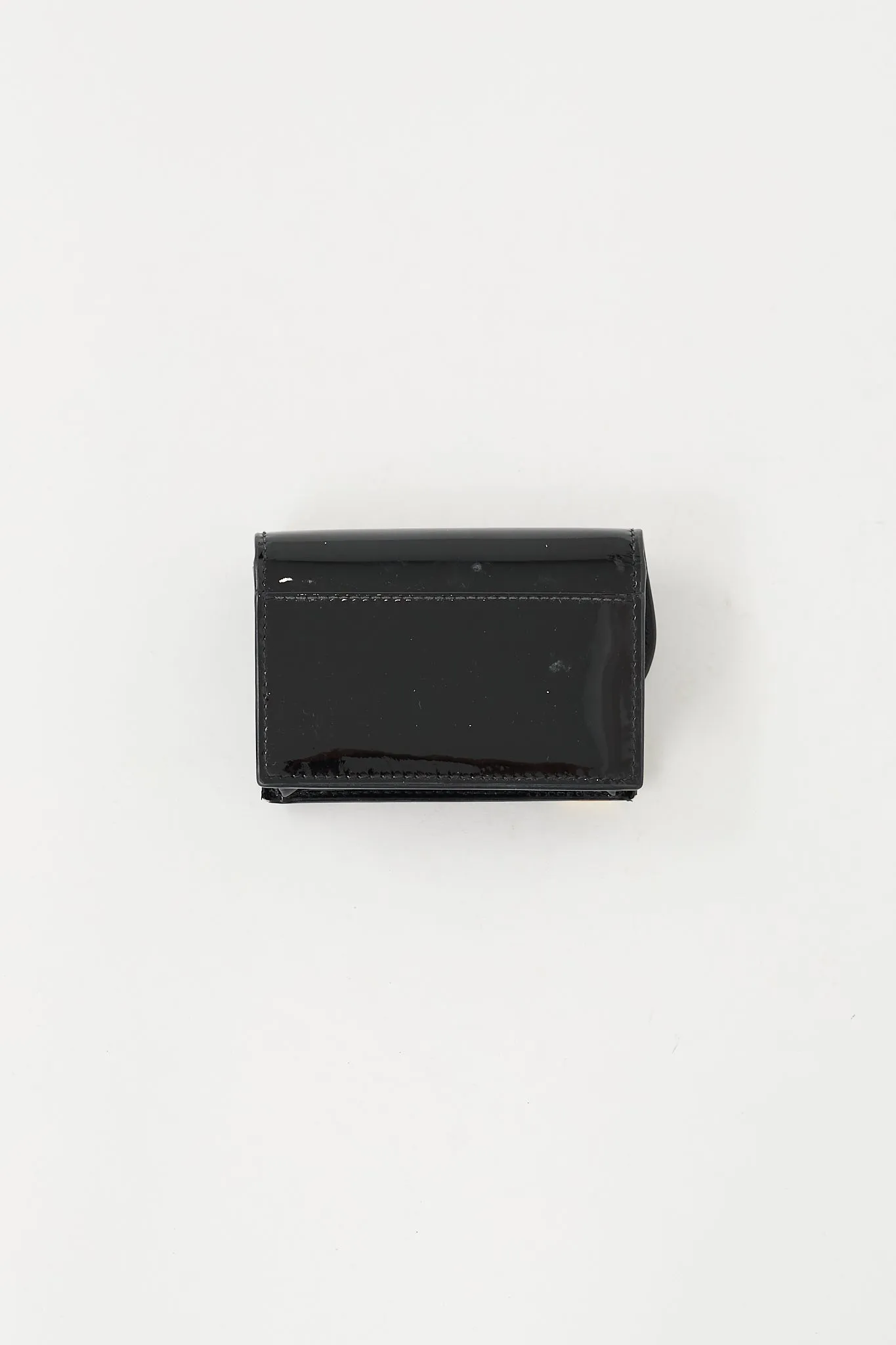 Black Patent Leather Saddle Wallet