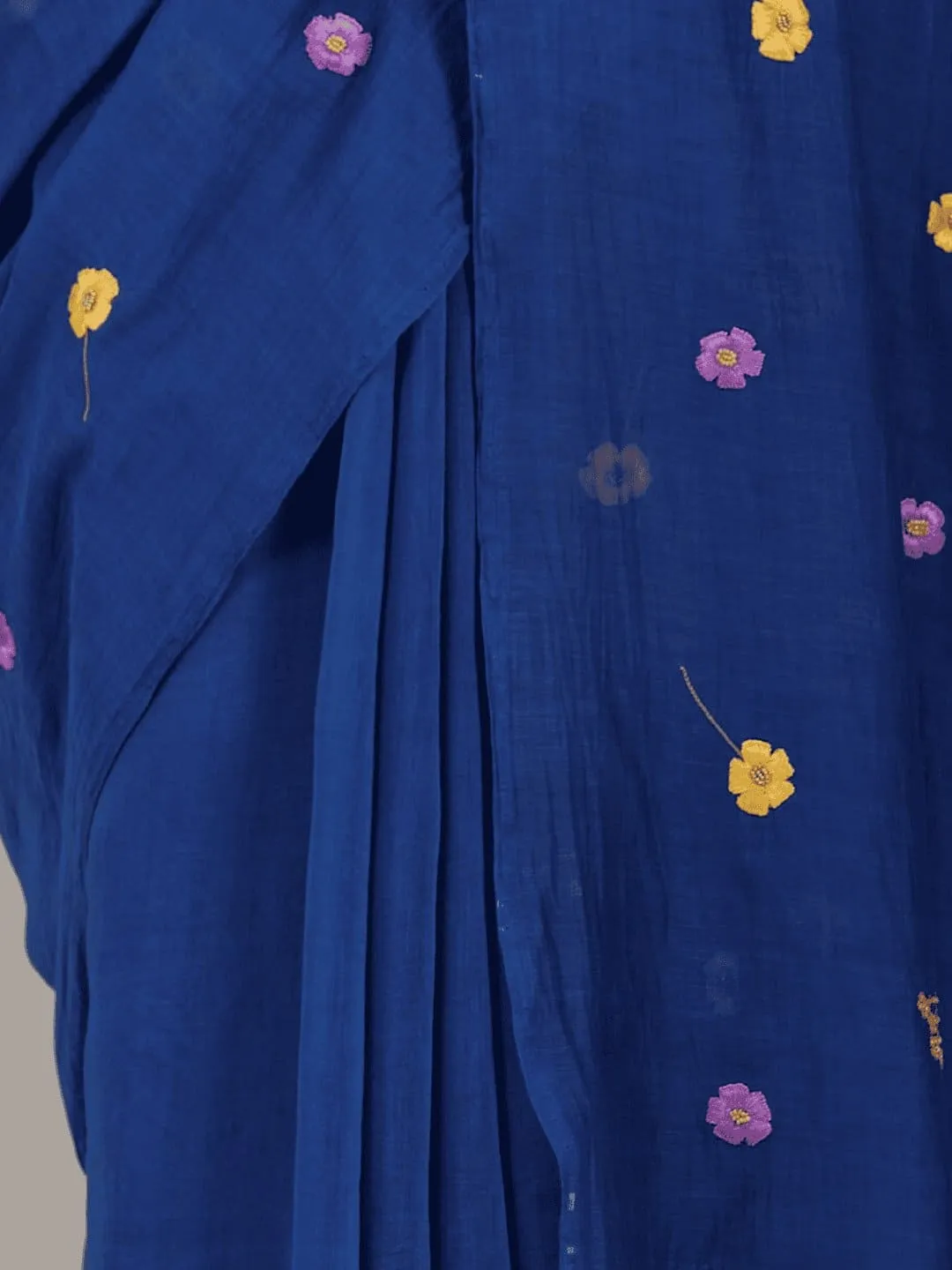 Blue Adda Work Silk Chanderi Saree