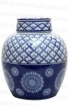 Blue   White Rising Sun Ginger Jar | 25cm