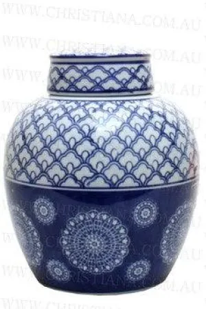 Blue   White Rising Sun Ginger Jar | 25cm
