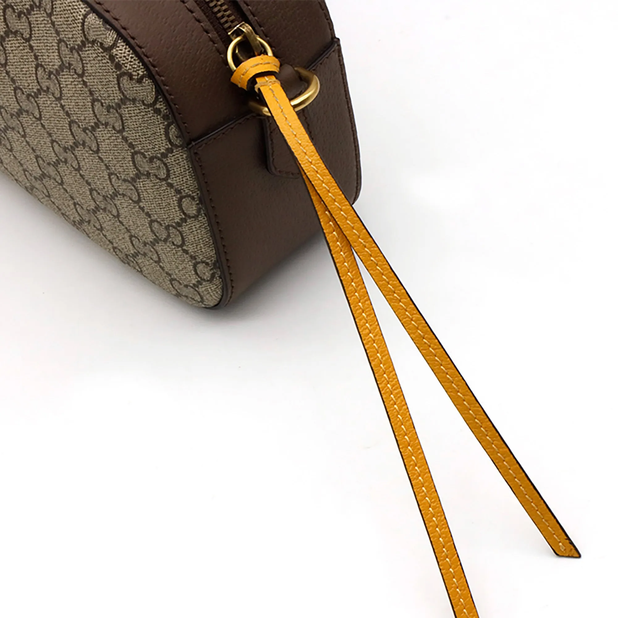 Camera bag genuine leather zipper pull strap accessory, handcrafted custom bag strap.