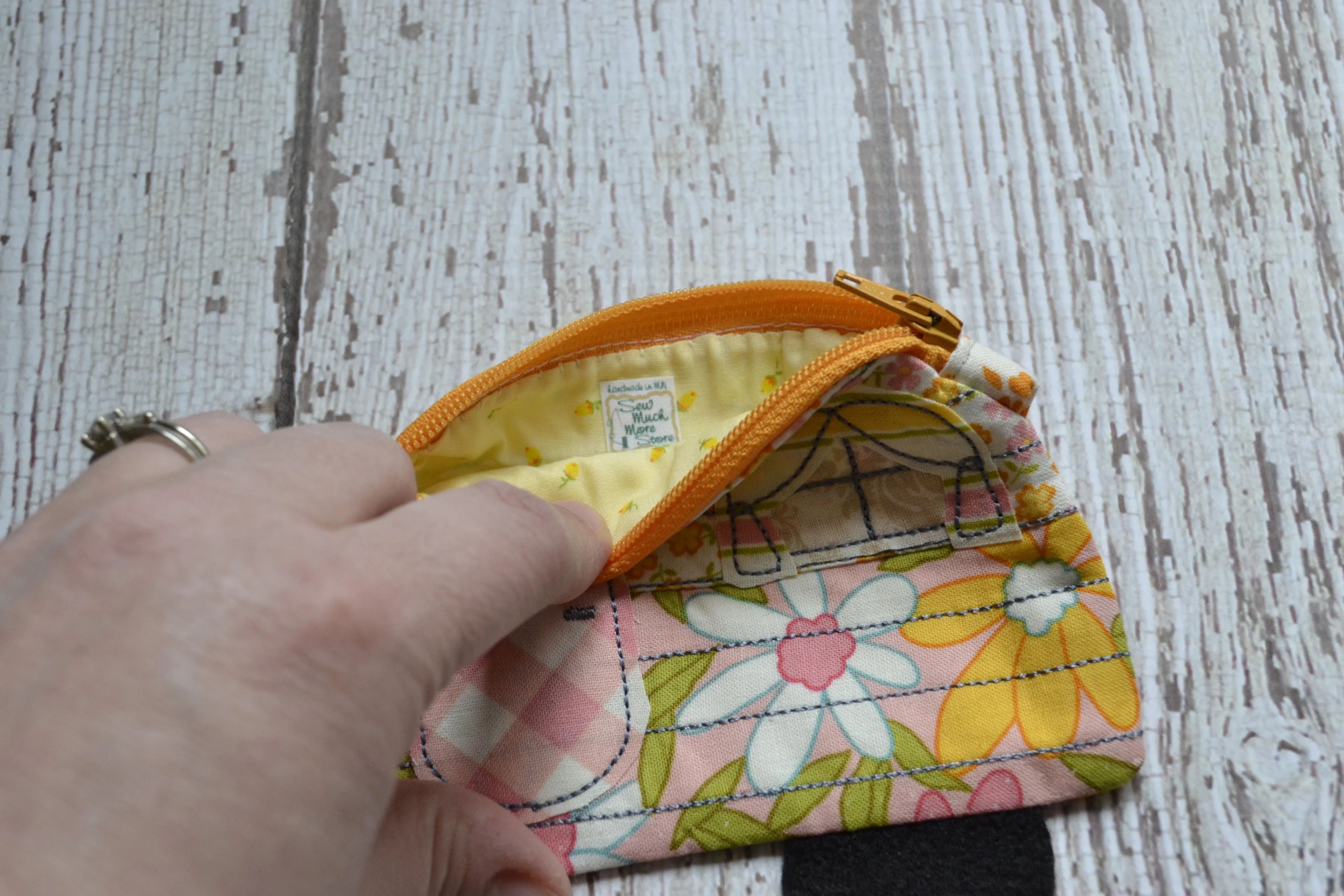 Camper Shaped Coin Purse -Re-Purposed Fabric - Group L - (3)
