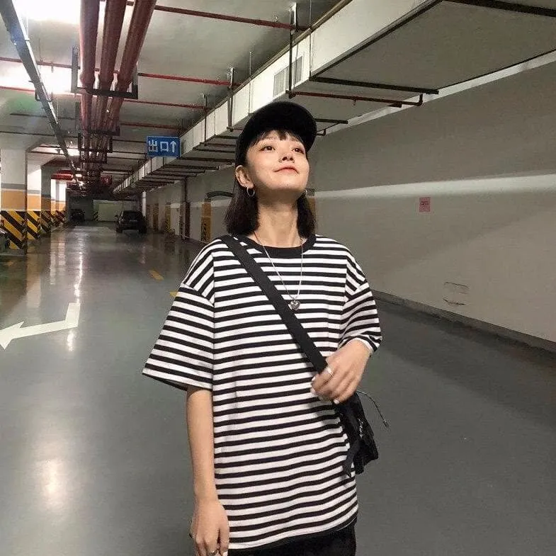 Casual Tee With Stripes