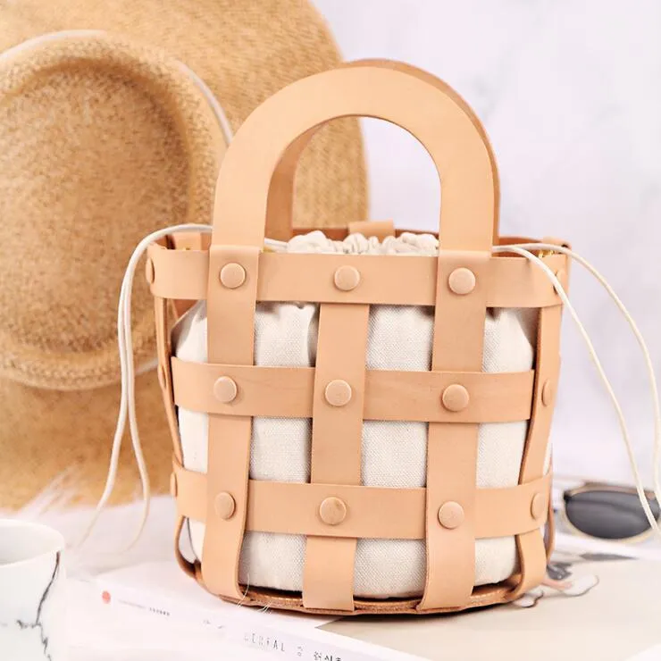 Chic Womens Black Crossbody Bucket Bag Leather Side Bags For Women