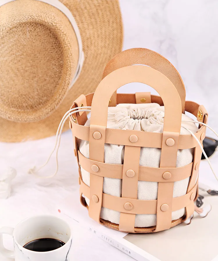 Chic Womens Black Crossbody Bucket Bag Leather Side Bags For Women