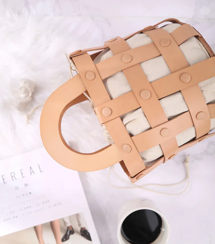 Chic Womens Black Crossbody Bucket Bag Leather Side Bags For Women
