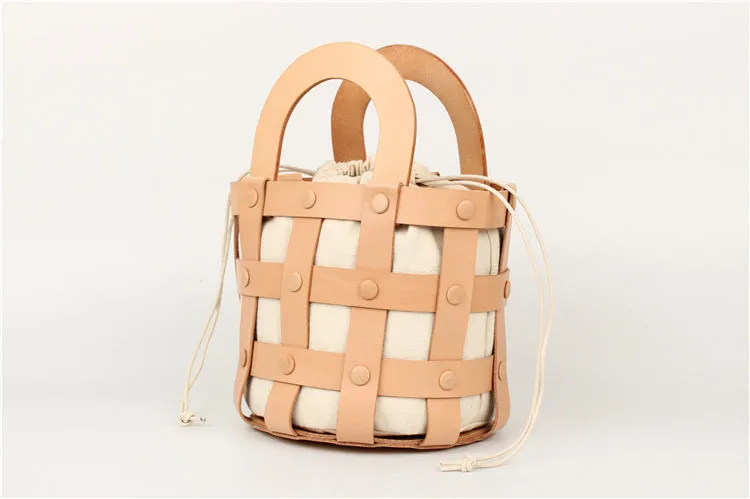 Chic Womens Black Crossbody Bucket Bag Leather Side Bags For Women