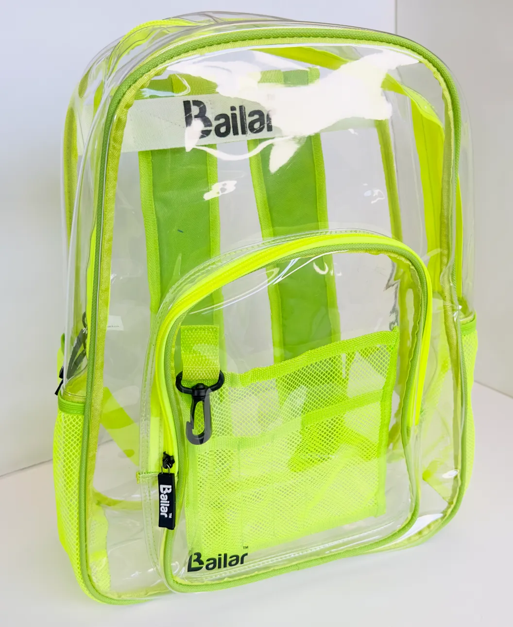 Clear Backpack, 3 blue, 3 green