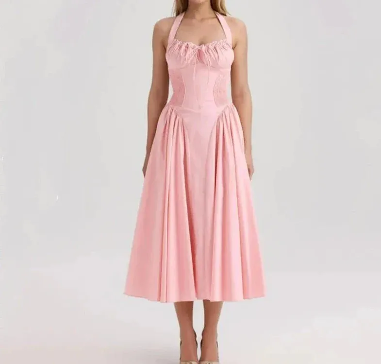 Corset Halter Stylish Midi Dress
