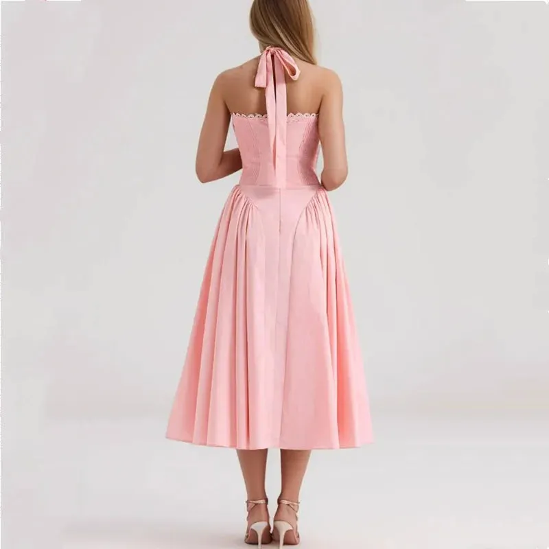 Corset Halter Stylish Midi Dress