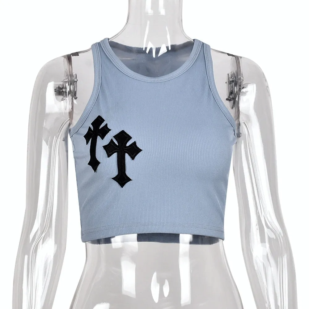 Cross Graphic Stylish Tank Top