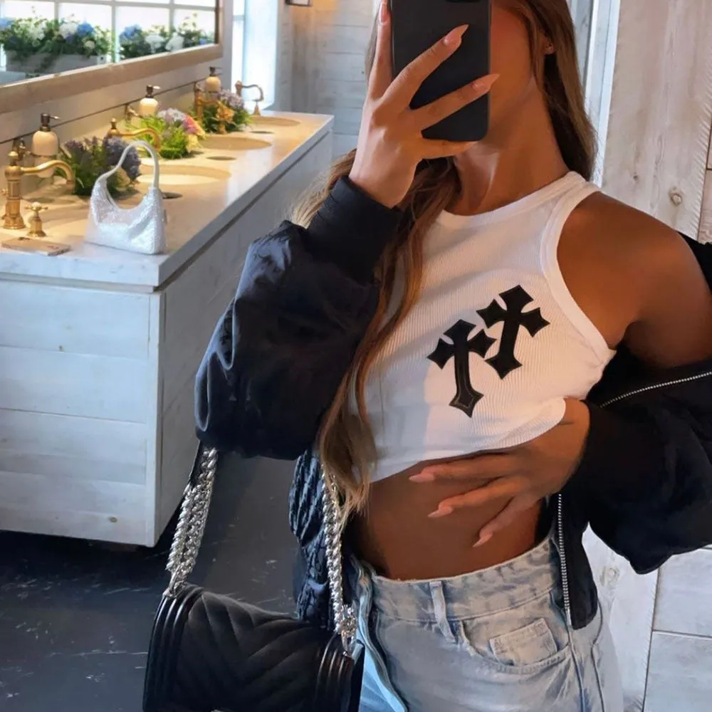 Cross Graphic Stylish Tank Top