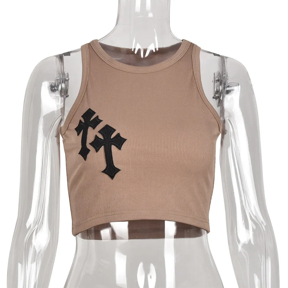 Cross Graphic Stylish Tank Top