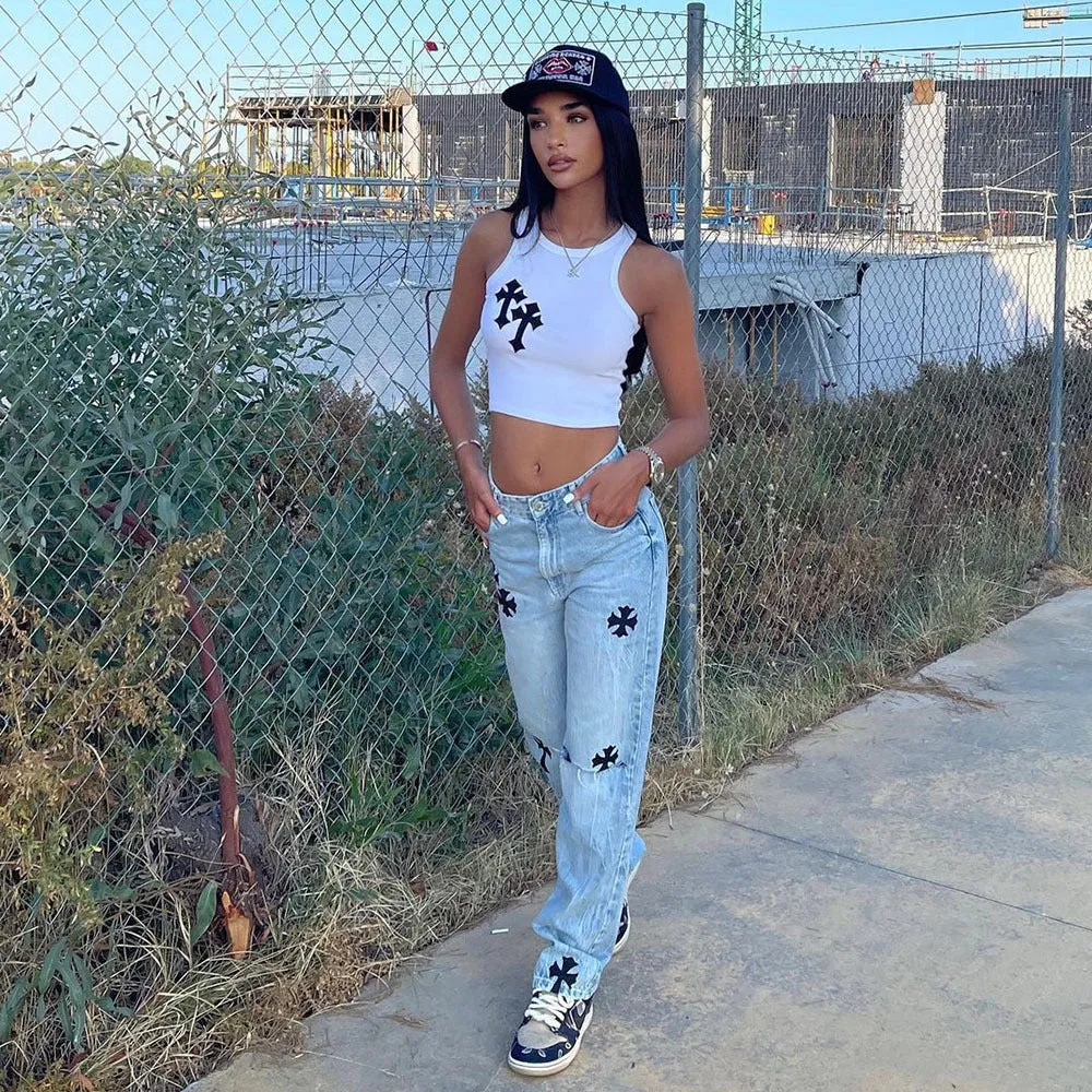 Cross Graphic Stylish Tank Top