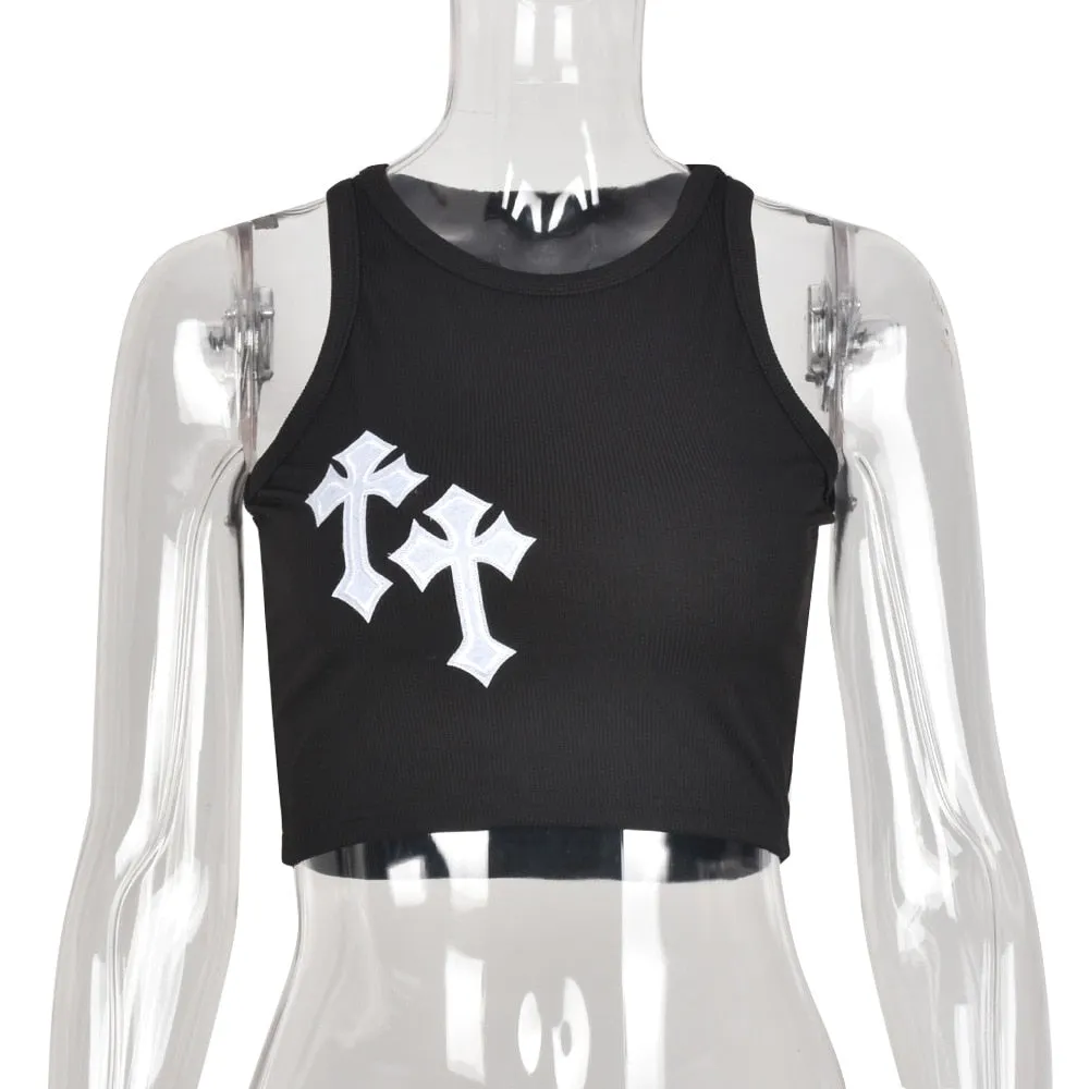 Cross Graphic Stylish Tank Top