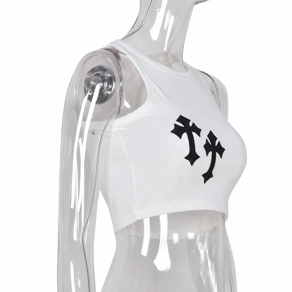 Cross Graphic Stylish Tank Top
