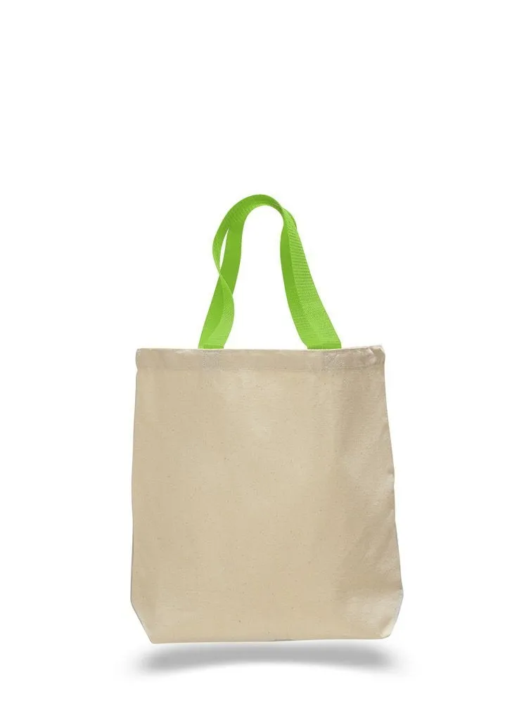 Custom Heavy Cotton Canvas Tote Bag With Contrast Handles