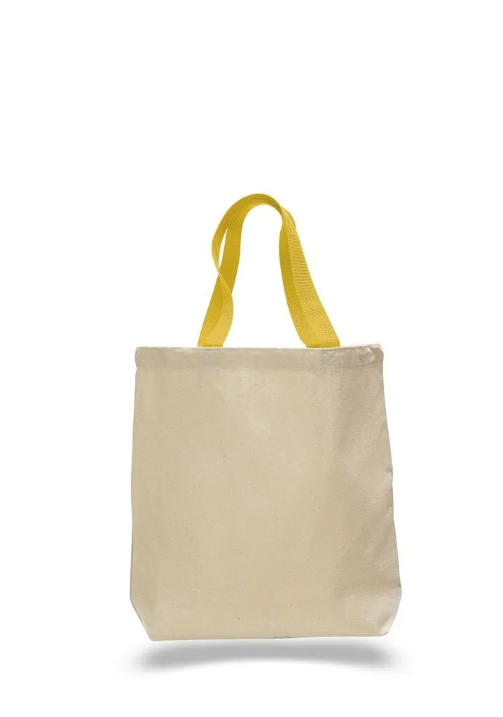 Custom Heavy Cotton Canvas Tote Bag With Contrast Handles