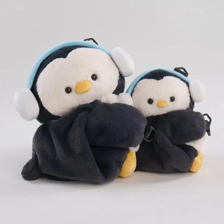 Cute Penguin Black Plush Backpack/Crossbody