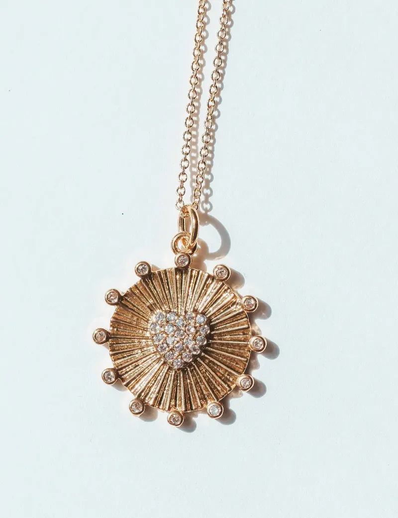 CZ Heart Burst Necklace