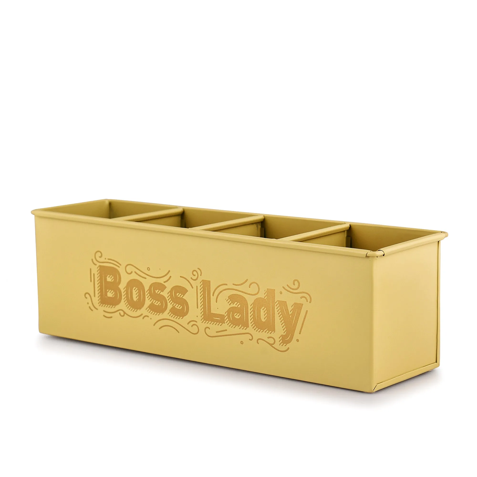 Elan Boss Lady All In One Multifunctional Office Supplies Desk Organizer- Daisy Yellow