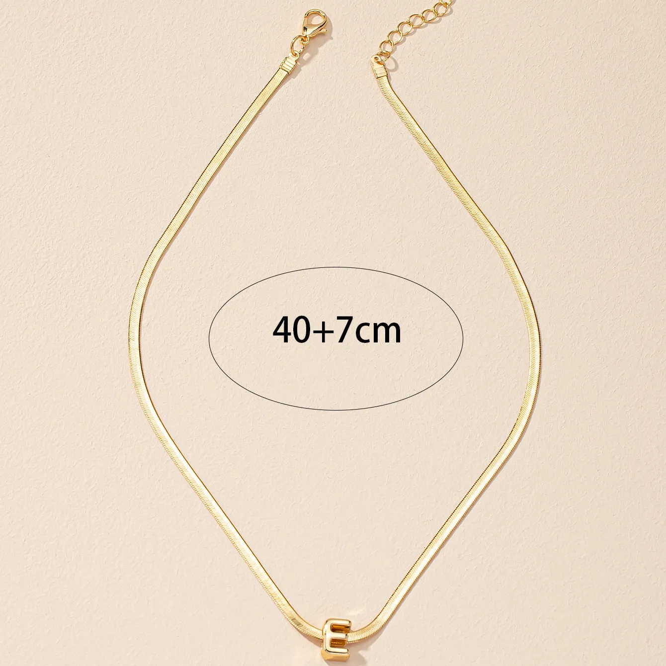European Chic Letter E Necklace with Cross-border Style