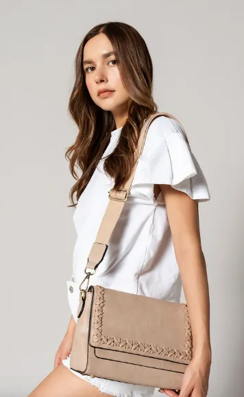 Francesca Whipstitch Flapover Crossbody