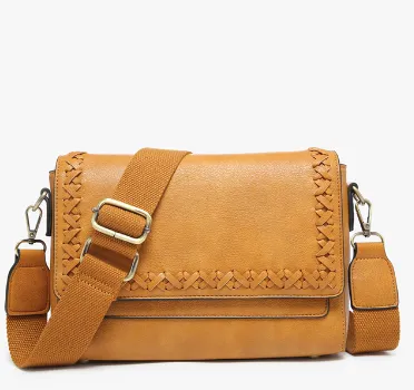 Francesca Whipstitch Flapover Crossbody