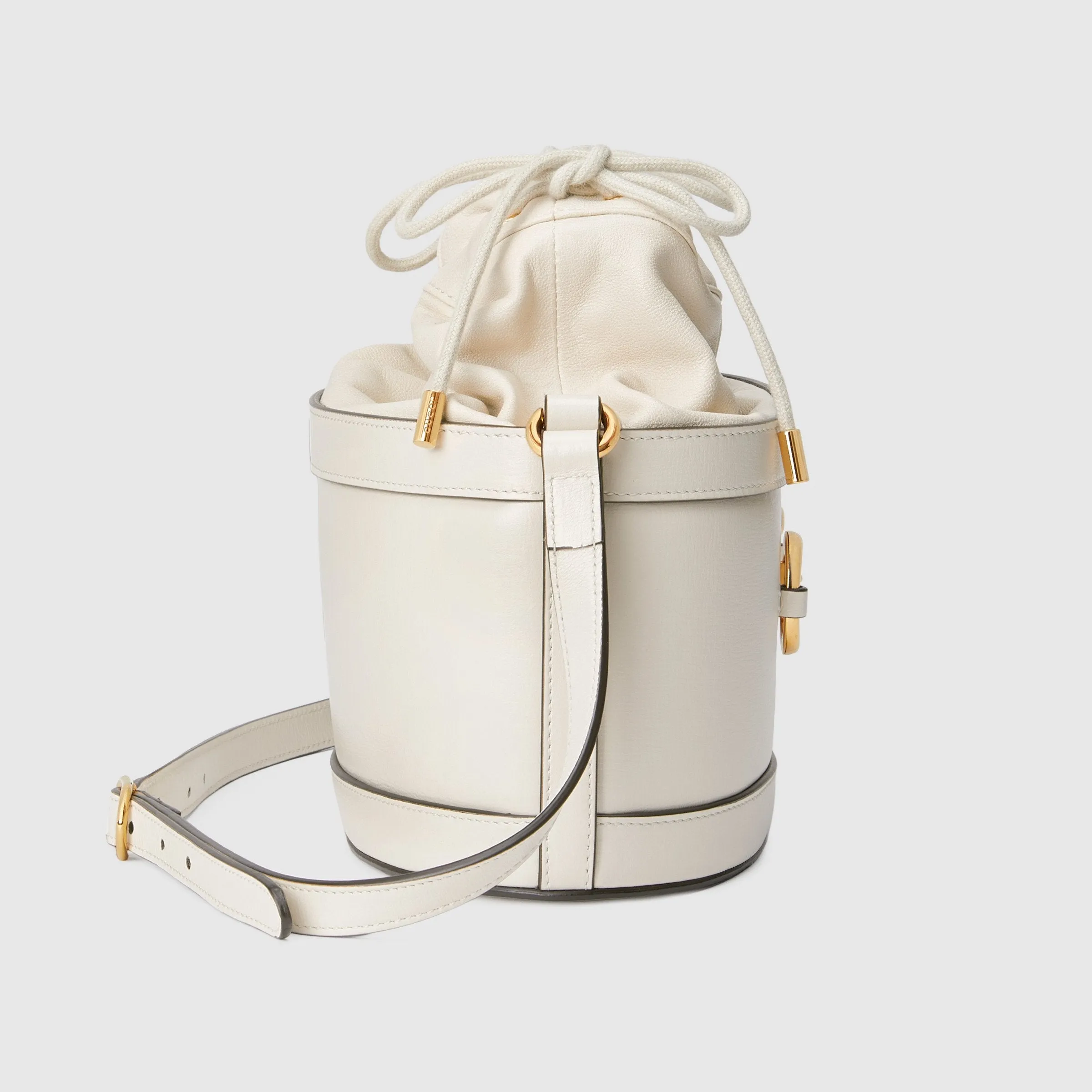 Gucci 1955 Horsebit Bucket Bag White