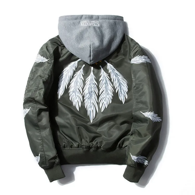 Japanese youth embroidery Harajuku style men's outer pilot jacket