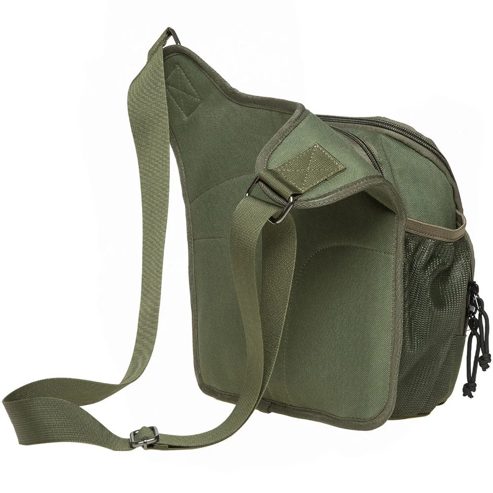 KAUKKO Mens Vintage Canvas Shoulder Messenger Bag Chest Leather Patchwork Messenger Bag