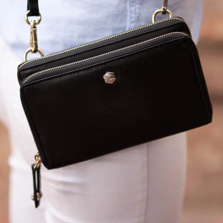 Ladies Purse with Detachable Strap - Black