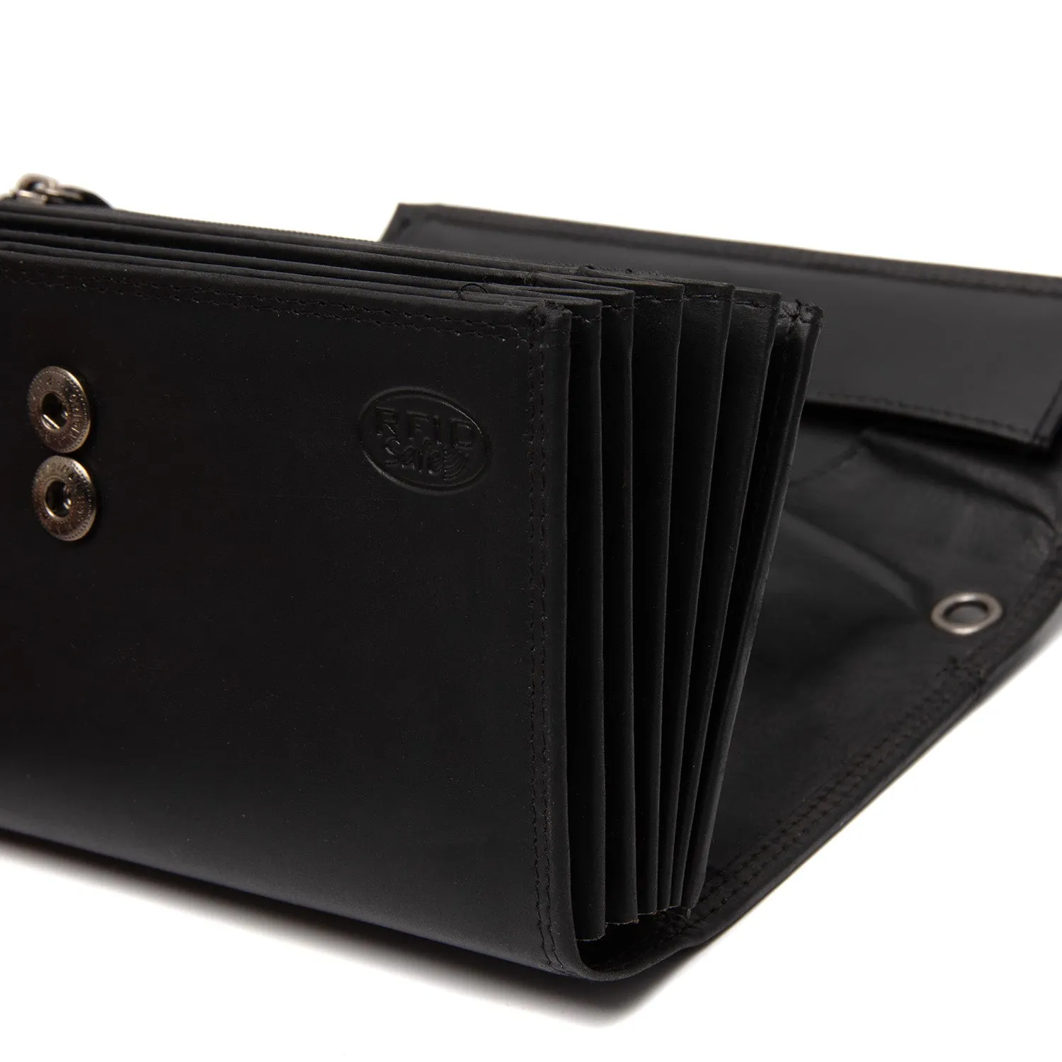 Leather Waiter Wallet Black Grenada
