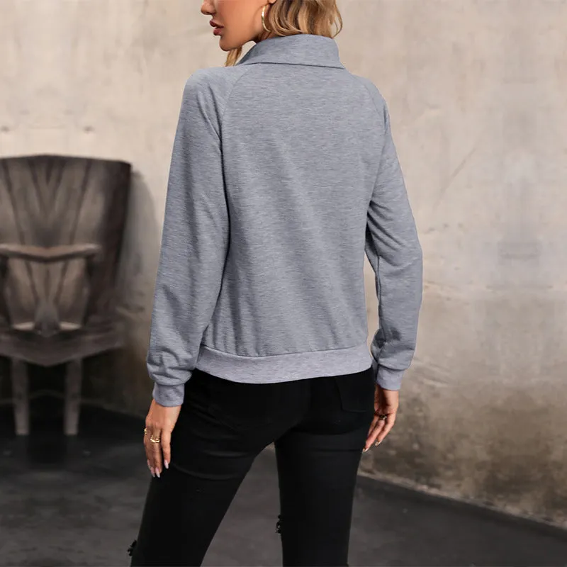 METAVERSMALL 2025  New autumn lapel sweater  new women's top long-sleeved casual pullover sweater women