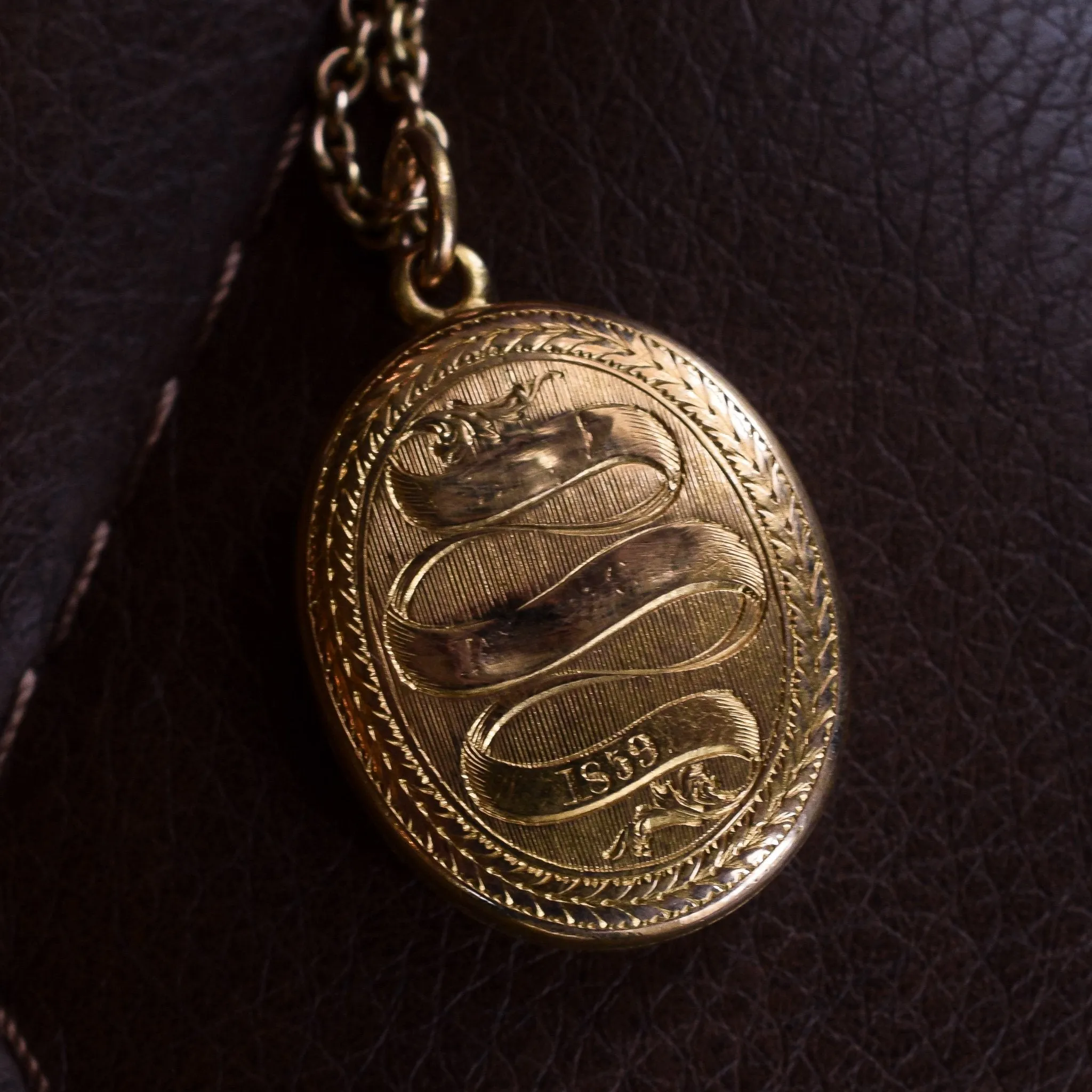 Mid-Victorian Black Cross Double Locket