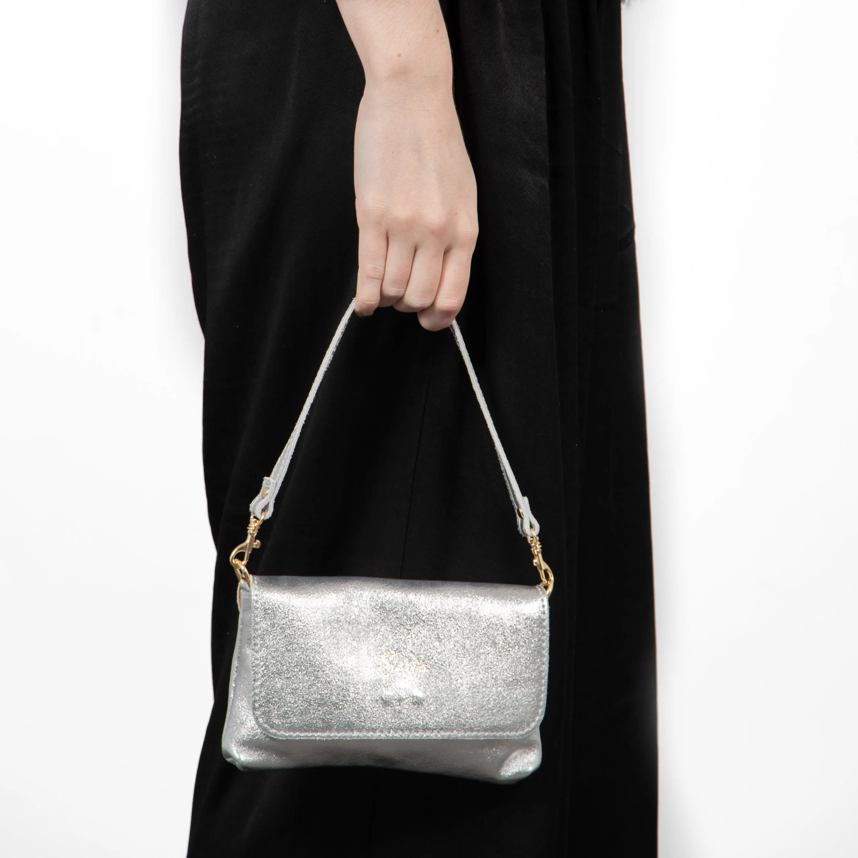 Olga Mini Crossbody Bag - Silver, Metallic
