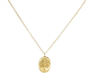 Oval Disc Tree of Life Diamond Pendant