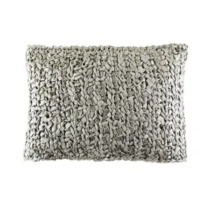 Pale Khaki Ribbon Knit Pillows by Ann Gish