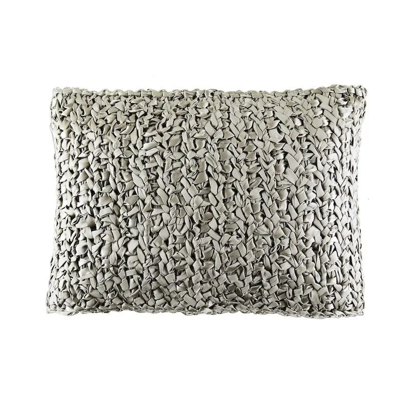 Pale Khaki Ribbon Knit Pillows by Ann Gish