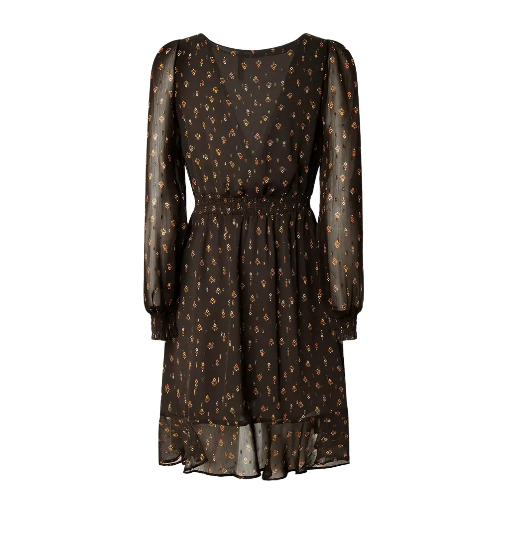 Pepe Jeans Abito a maniche lunghe con stampa a fiori Leticia PL953136 885 bitter