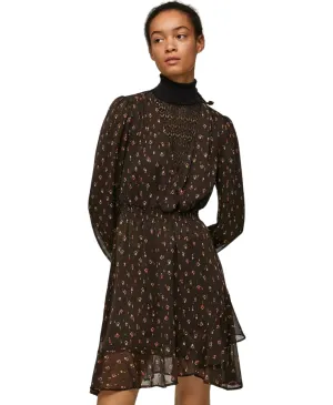 Pepe Jeans Abito a maniche lunghe con stampa a fiori Leticia PL953136 885 bitter