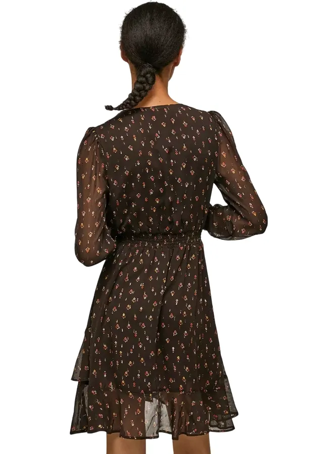 Pepe Jeans Abito a maniche lunghe con stampa a fiori Leticia PL953136 885 bitter
