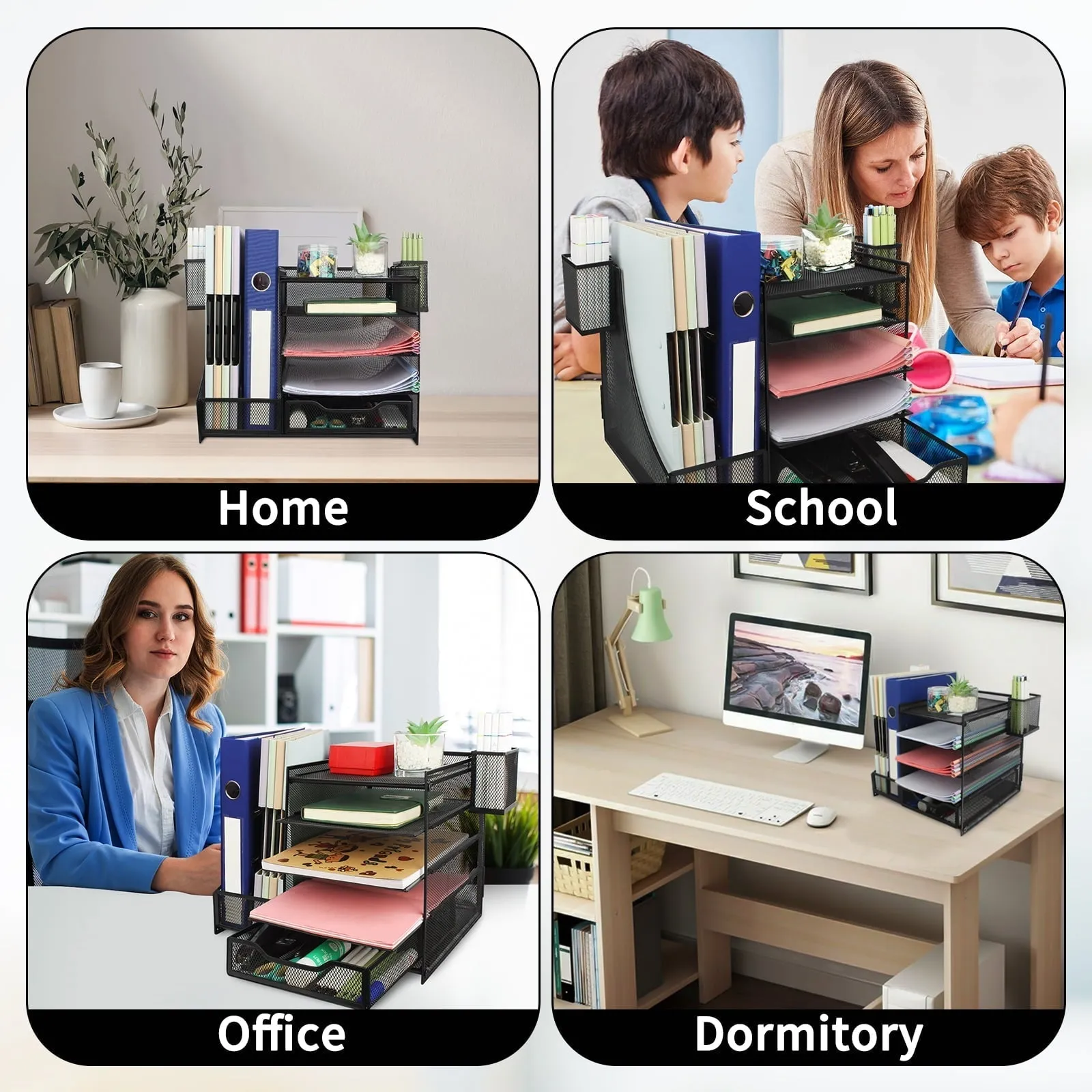 PHANCIR 5-Tier Desk Organizer, Freestanding Office Supplies, New File Organizer&Storage, One Pack